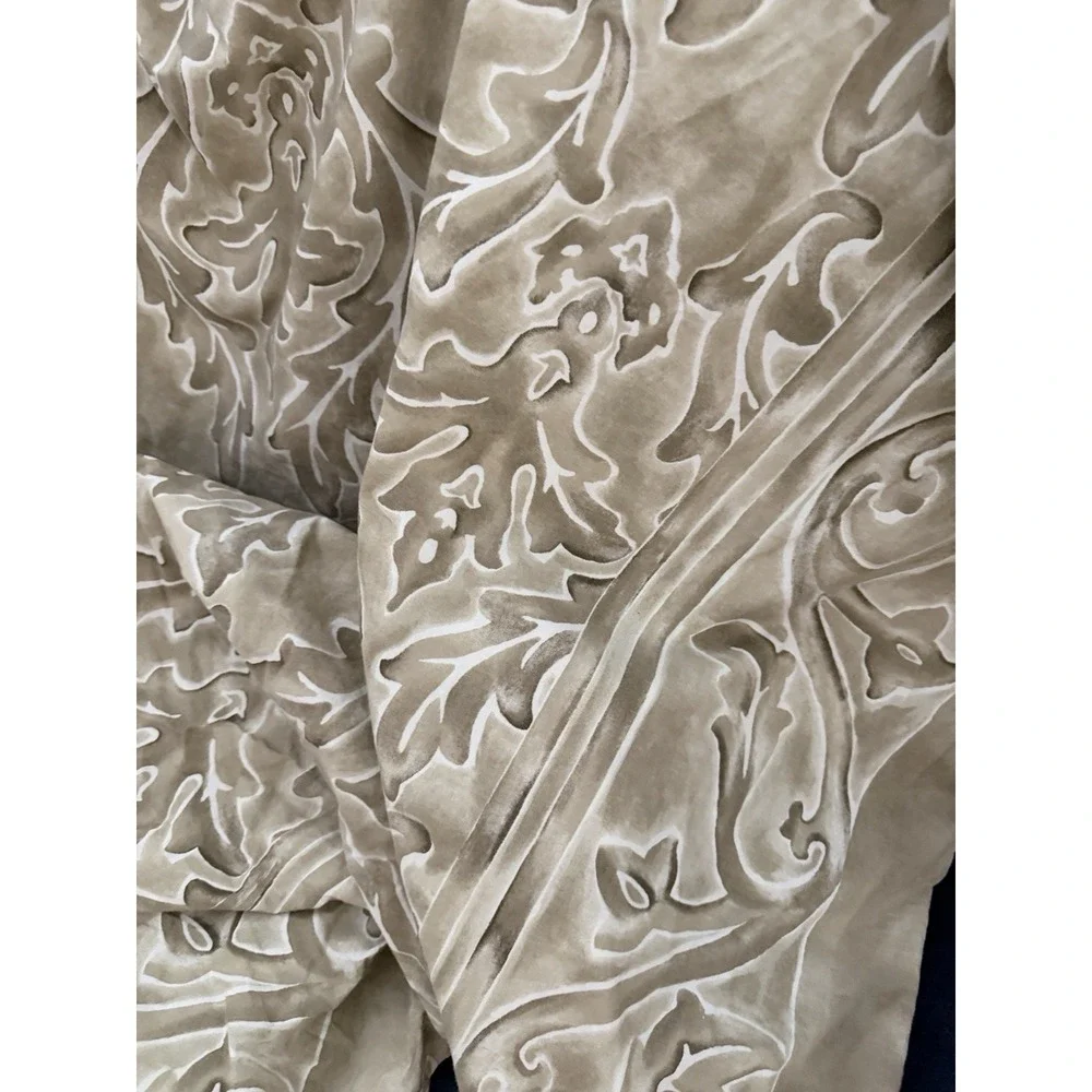 Restoration Hardware Tan Amalfi Rave Queen Size Duvet Cover Set Shams Italy 3 PC